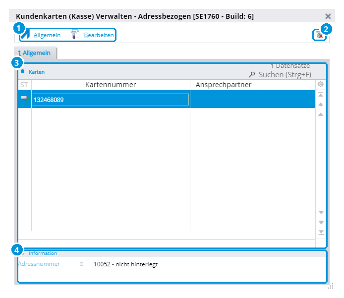 Abb. 56: Kundenkarten verwalten (Demo-Daten)