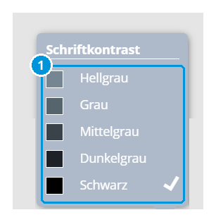 Abb. 9: Menü Schriftkontrast