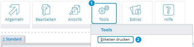 Abb. 94: Tools › Etiketten drucken
