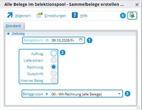 Abb. 109: Sammelbelege erstellen
