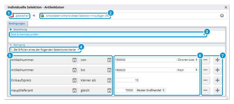 Abb. 49: Individuelle Selektion (Demo-Daten)